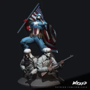 Captain America Comic Sculpture