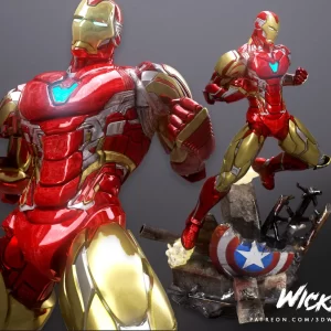 Iron Man Avengers Broken Shield Sculpture