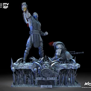 Mortal Kombat Sub Zero vs Scorpion Spine Rip Sculpture