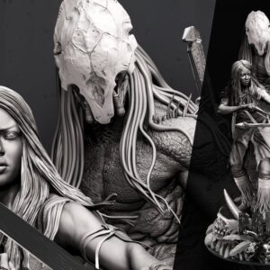 Predator and Naru Prey Diorama