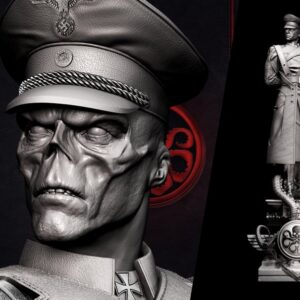 Red Skull Sculpture