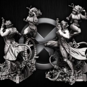 Rogue and Gambit Sculpture Diorama