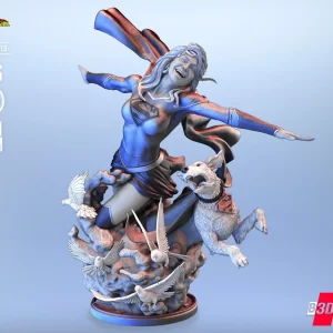 Super Girl and Krypto Sculpture