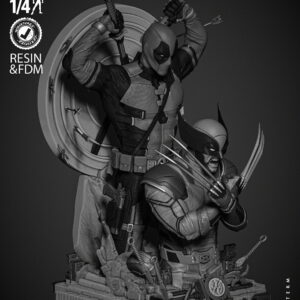 Deadpool and Wolverine Bust Diorama